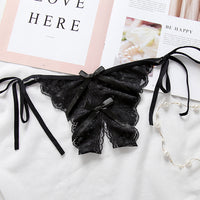 Lace-up thong lace lace-up panties