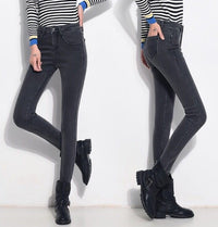 Women's thickened velvet jeans