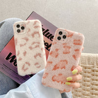 Compatible with Apple , Plush leopard print spermatophore 8plus soft shell