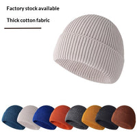 Thickened Knitted With Cotton Flip-up Lining, Outdoor Sports Ski Warm Hat
