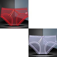 Full Transparent Panties Women's Mesh Lace Mid-waist Large Size