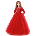 Children's dress long sleeve wedding flower girl skirt