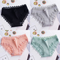Cotton breathable thin lace briefs