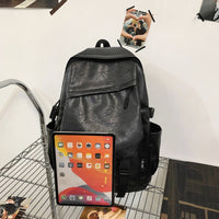 Waterproof PU Soft Leather Men's Business Backpack