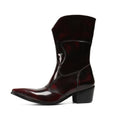 New British style Korean fashion high top boot leather