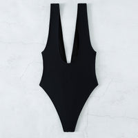 One Piece Swimsuit Deep V Neck Big Backless  Swimsuit