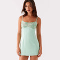 Womens Sequin Satin Patchwork Slip Dress