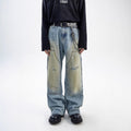 American Style Washed-out Vintage Straight Casual Loose Jeans