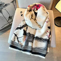 Chinese Aesthetic Ink Painting Shawl Outer Match Autumn And Winter Warm Scarf