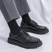 Business Formal Britishstyle Glossy Heightincreasing Leather Shoes