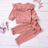 Girls' Fashion Casual Sweater Sweatpants Suit