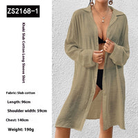 Tencel Slub Cotton Long-sleeved Shirt For Women