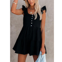Solid Color Short Sleeve Backless Jumpsuit