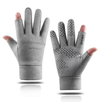 Touch Screen Plush Thickened Warm Windproof Anti-skid Waterproof Outdoor Riding Gloves