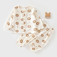 Cute Long-sleeve Cotton Set For Babies And Toddlers