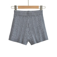 Versatile Solid-Color Tight Knitted Shorts