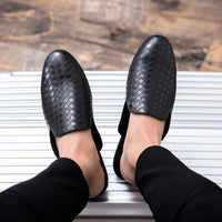 Men's Breathable Leather Shoes With Half Support