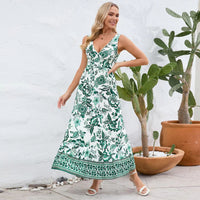 Summer European And American Womens Floral-print Dress