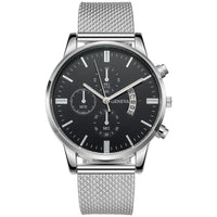 Mens Watch Fake Three-Subdial Six Hands Calendar Casual Fashionable Business Quartz