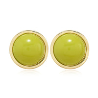 Retro Avocado-green Stud Earrings That Look Elegant And Brighten The Complexion