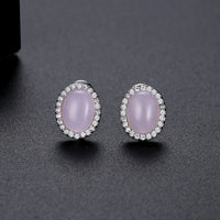Jewelry Gift Gemstone Stud Earrings Brass Zircon