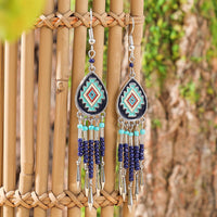 Hanqi Ornament Metal Alloy Bohemian Oval Earrings