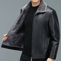 Men's Casual Loose Thick Leather Jacket
