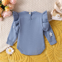 Autumn And Winter New Long Sleeve Round Neck Knitted Triangle Jumpsuit Pants