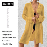 Tencel Slub Cotton Long-sleeved Shirt For Women