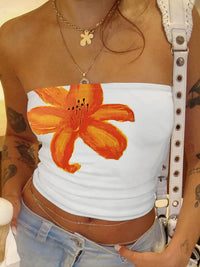 Women's Floral Print Top Sleeveless