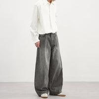 Mens Simple Basic Washed Gray Denim Jeans For FallWinter
