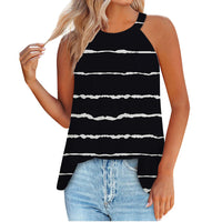 Summer New F Retro Creative Chic Floral 3D Printed Women's Casual Sleeveless Crew Neck Tank Top