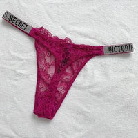 Rhinestone Lace Underwear Women's T-back
