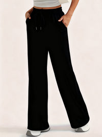 Women's Wide-leg Pants Sporty-casual High-waisted Loose-fitting Figure-flattering