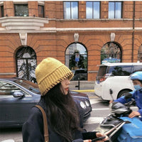 Women's Versatile Bulb Warm Seam Knitted Pot Hat