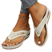 Womens Plus-Size Wedge Flip-Flops