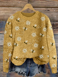 Womens Crew-neck Top With Animal Print