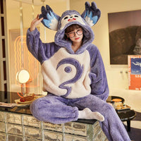 Coral Velvet Pajamas Women Autumn And Winter Thickening Plus
