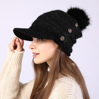 Warm Big  Ball Knitted Wool Hat