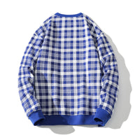 Plaid Sweater Round Neck Loose Long Sleeve Street