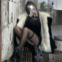Korean Version Of Tooling Fox Like Large Fur Collar Cotton Padded Plush Thick Warm Long Sleeved Jacket