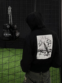 Men's Back Kick Plaque Patch Hooded Sun-proof Top