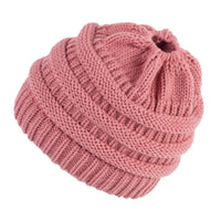 Personalized Women's Ponytail Knitted Wool Hat