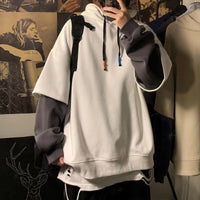 Fashion Velvet Padded Fake Two-piece Sports Hoodie