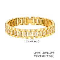 Copper Material Light Luxury Zircon-inlaid Watch Strap Bracelet Gold Color