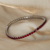 S925 Sterling Silver Fully Diamond-studded Elastic Bracelet, European And American Style