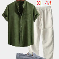 Men's Stand Collar 3D Digital Printing Fashion Slim-fit Short-sleeved Shirt