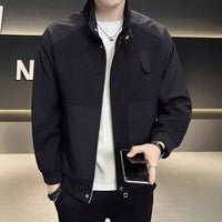 Knitted Splicing Coat Men's Spring And Autumn