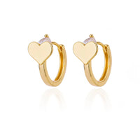 Simple Zircon Love 18K Ear Clip Female Fashion Titanium Steel Stud Earrings