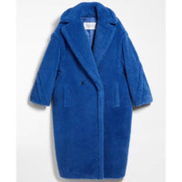 Women's Long Pink Wool Alpaca Fleecefiber Fur Coat